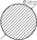 Круг нержавеющий (пруток) 240 мм.  12Х18Н10Т горячекатаный, матовый
